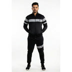 Black Suit with Grey Stripe