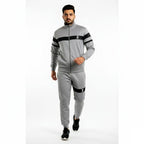 Grey Suit with Black Stripe