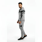 Grey Suit with Black Stripe
