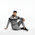 Grey Suit with Black Stripe