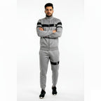 Grey Suit with Black Stripe